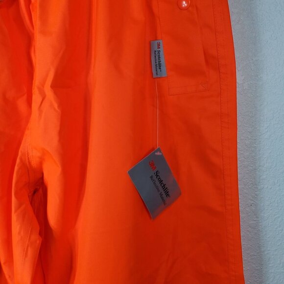 High-Visibility Reflective Work Pants Large 3M Scotchlite Orange/Black Safety - Picture 10 of 11